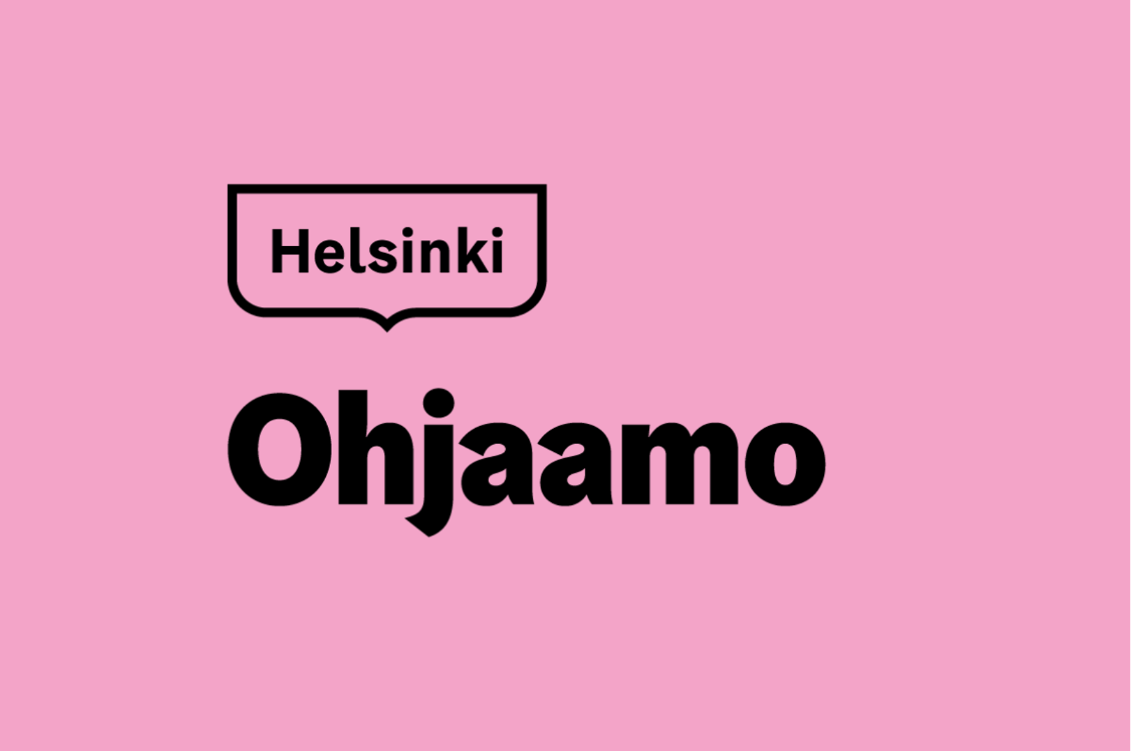 Ohjaamon logo vaaleanpunaisella taustalla